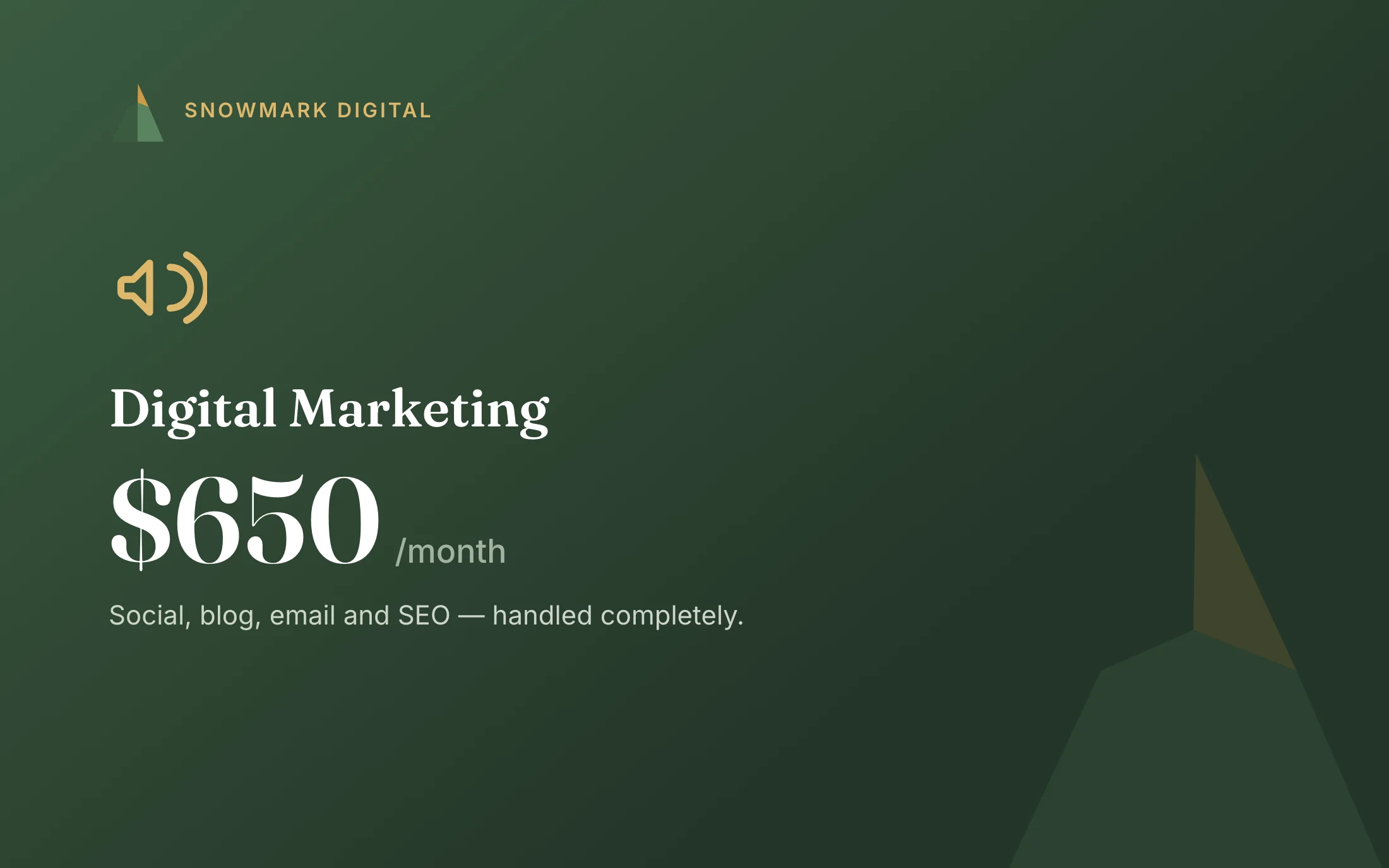 SnowMark Digital monthly marketing service